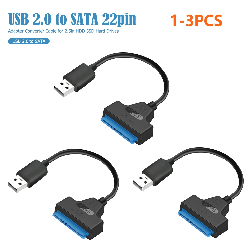 SATA Ʈ ϵ ̺ USB 2.0-SATA 22  ,  ̾ ھ  ABS ̺  ̾, 200x45x10mm 